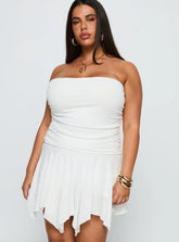 Minxie Strapless Playsuit White Curve